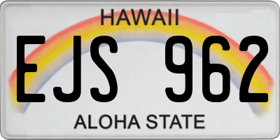 HI license plate EJS962