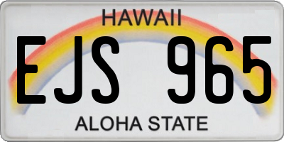 HI license plate EJS965