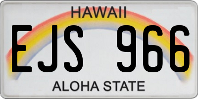 HI license plate EJS966