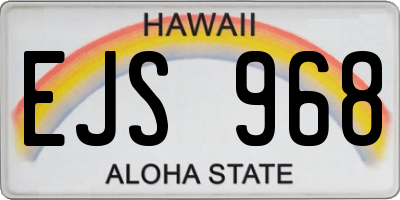 HI license plate EJS968