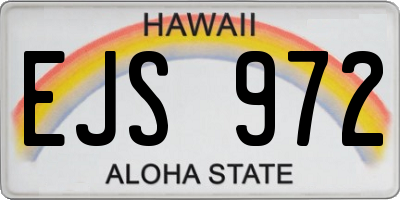 HI license plate EJS972