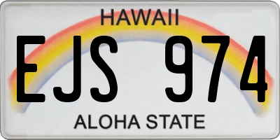 HI license plate EJS974
