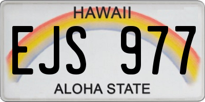 HI license plate EJS977