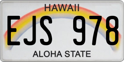 HI license plate EJS978