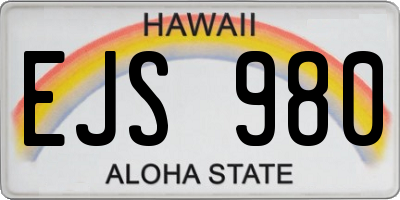 HI license plate EJS980
