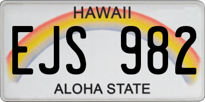 HI license plate EJS982