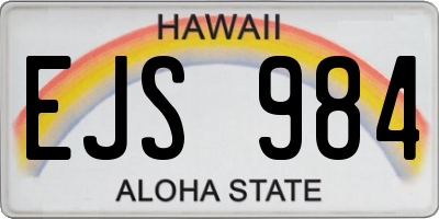 HI license plate EJS984