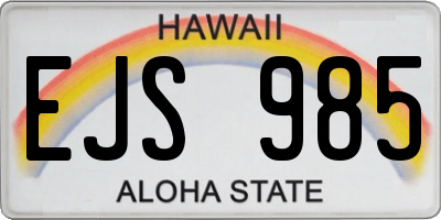 HI license plate EJS985