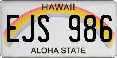 HI license plate EJS986