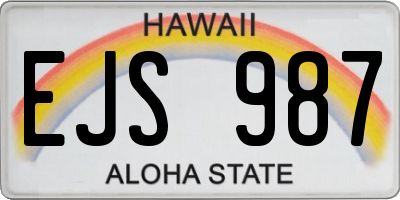 HI license plate EJS987