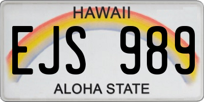 HI license plate EJS989