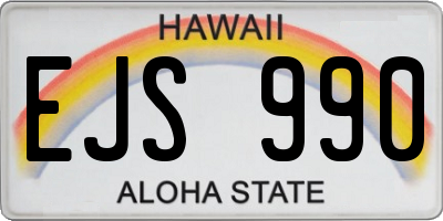 HI license plate EJS990
