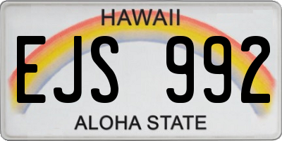 HI license plate EJS992