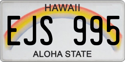 HI license plate EJS995