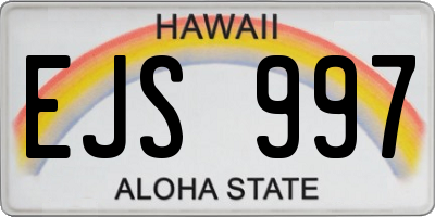 HI license plate EJS997
