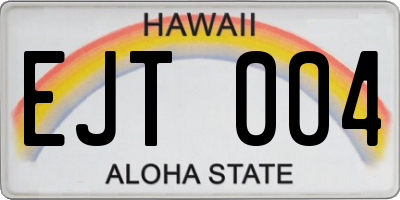 HI license plate EJT004