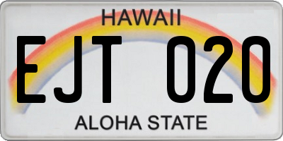 HI license plate EJT020