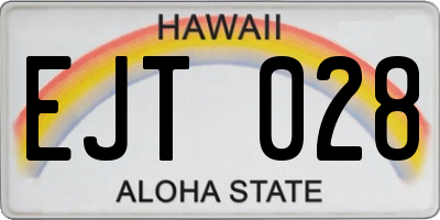 HI license plate EJT028