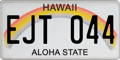 HI license plate EJT044