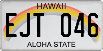 HI license plate EJT046