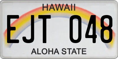 HI license plate EJT048