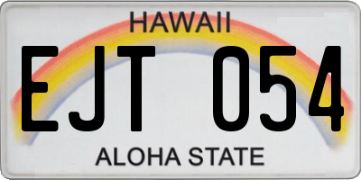 HI license plate EJT054