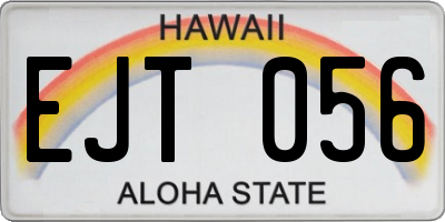 HI license plate EJT056