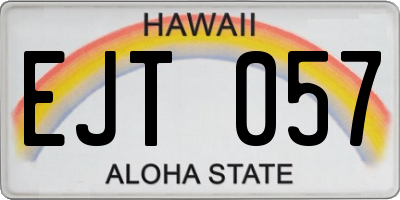 HI license plate EJT057