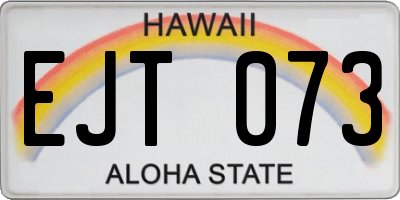 HI license plate EJT073