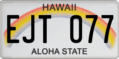 HI license plate EJT077