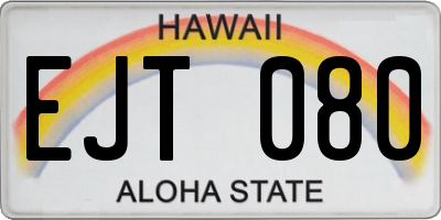 HI license plate EJT080