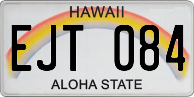 HI license plate EJT084