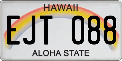 HI license plate EJT088