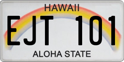 HI license plate EJT101