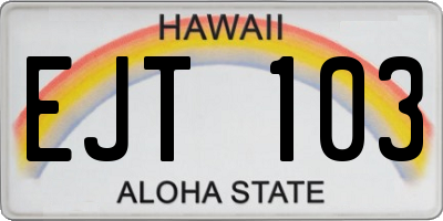 HI license plate EJT103