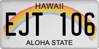 HI license plate EJT106