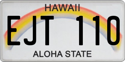 HI license plate EJT110