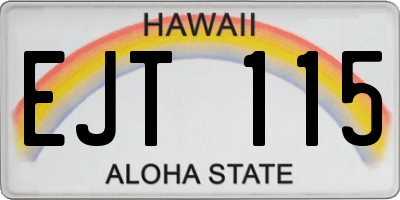 HI license plate EJT115