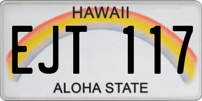 HI license plate EJT117