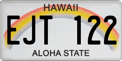 HI license plate EJT122