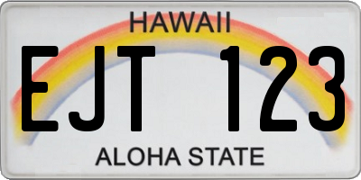 HI license plate EJT123