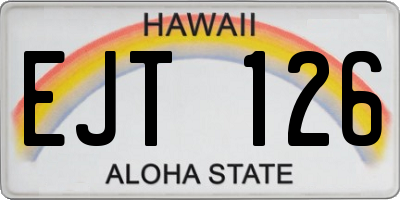 HI license plate EJT126