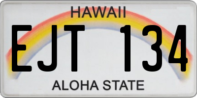 HI license plate EJT134