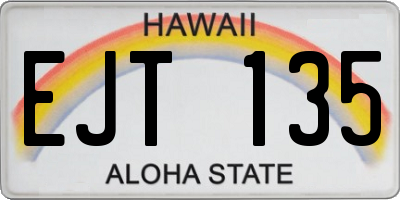 HI license plate EJT135