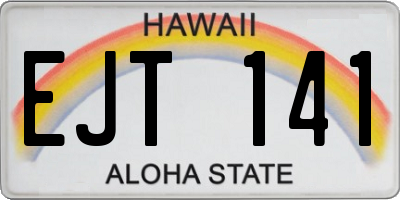 HI license plate EJT141