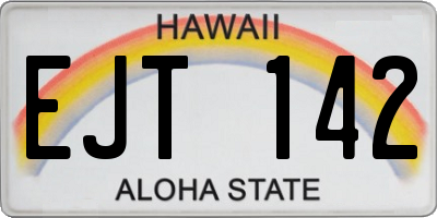 HI license plate EJT142