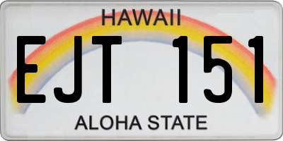 HI license plate EJT151
