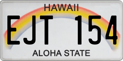 HI license plate EJT154