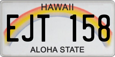 HI license plate EJT158