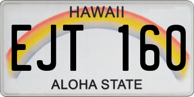 HI license plate EJT160